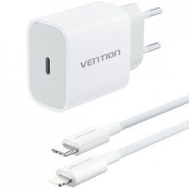 Vention Cargador de Pared 20W USB-C con Cable USB-C a Lightning Blanco G17W0-EU